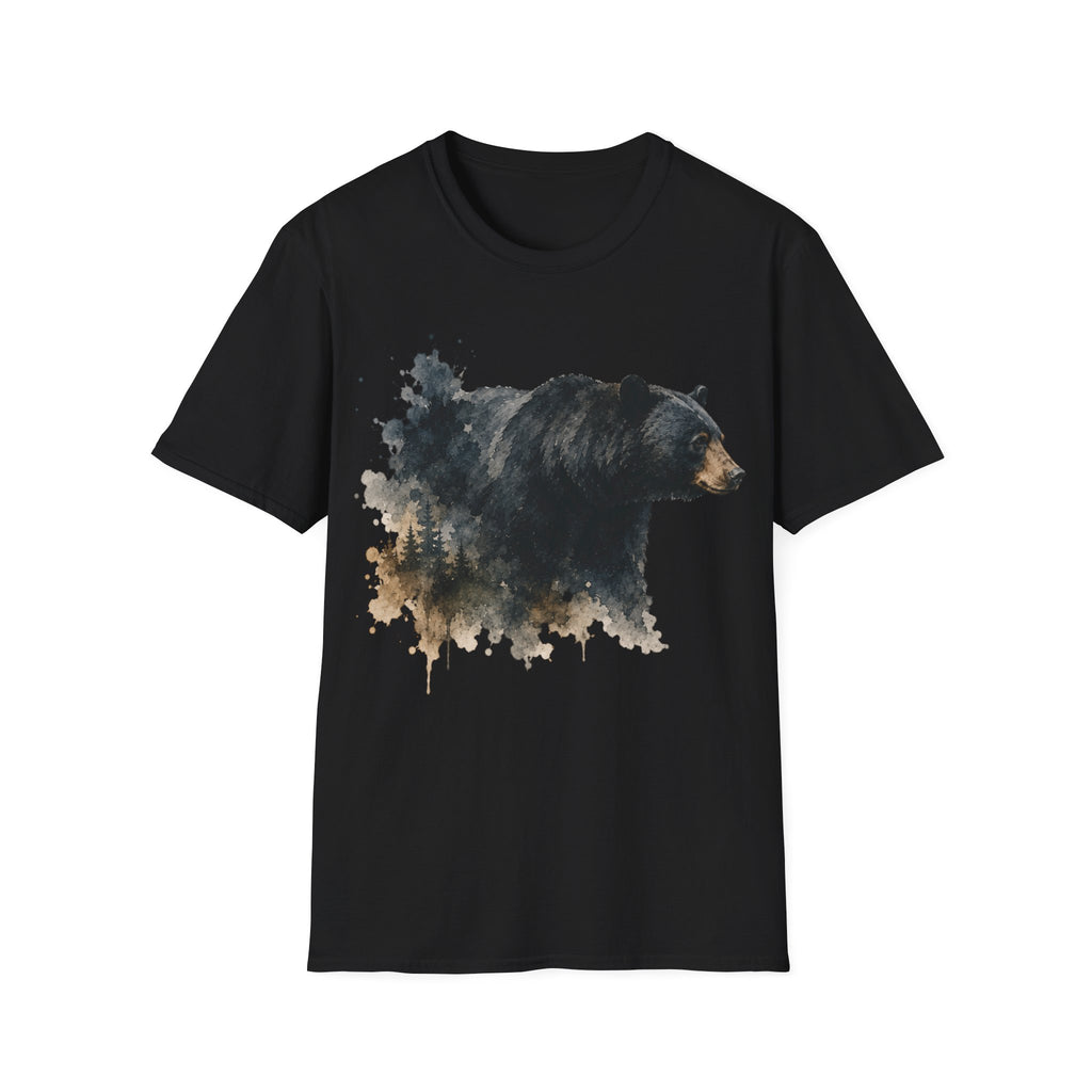 Black Bear Watercolor T‑Shirt