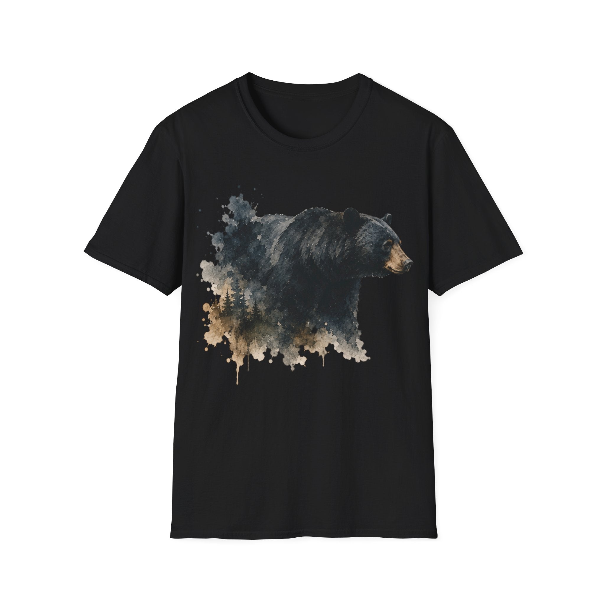 Black Bear Watercolor T‑Shirt