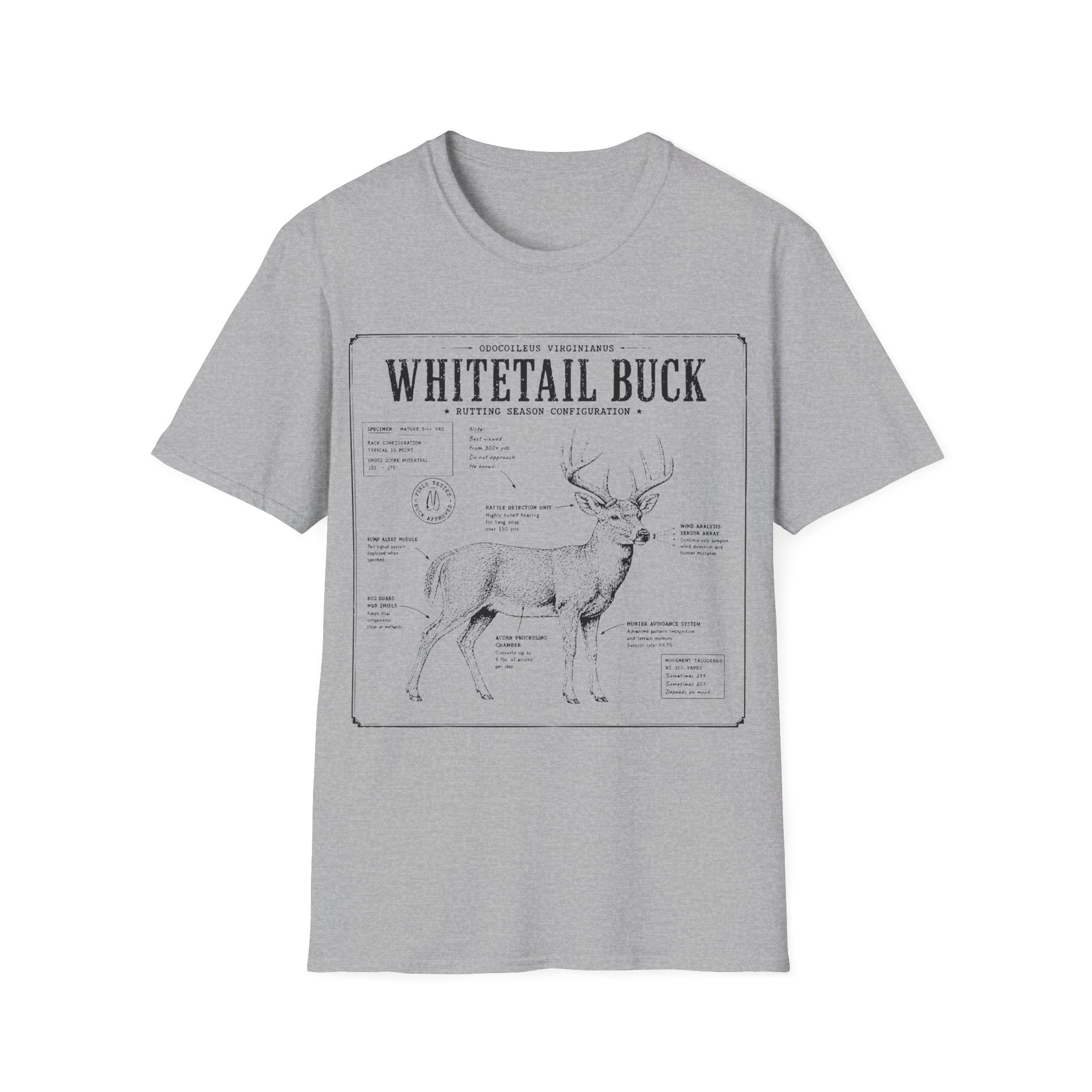 Whitetail Buck Schematic T-Shirt