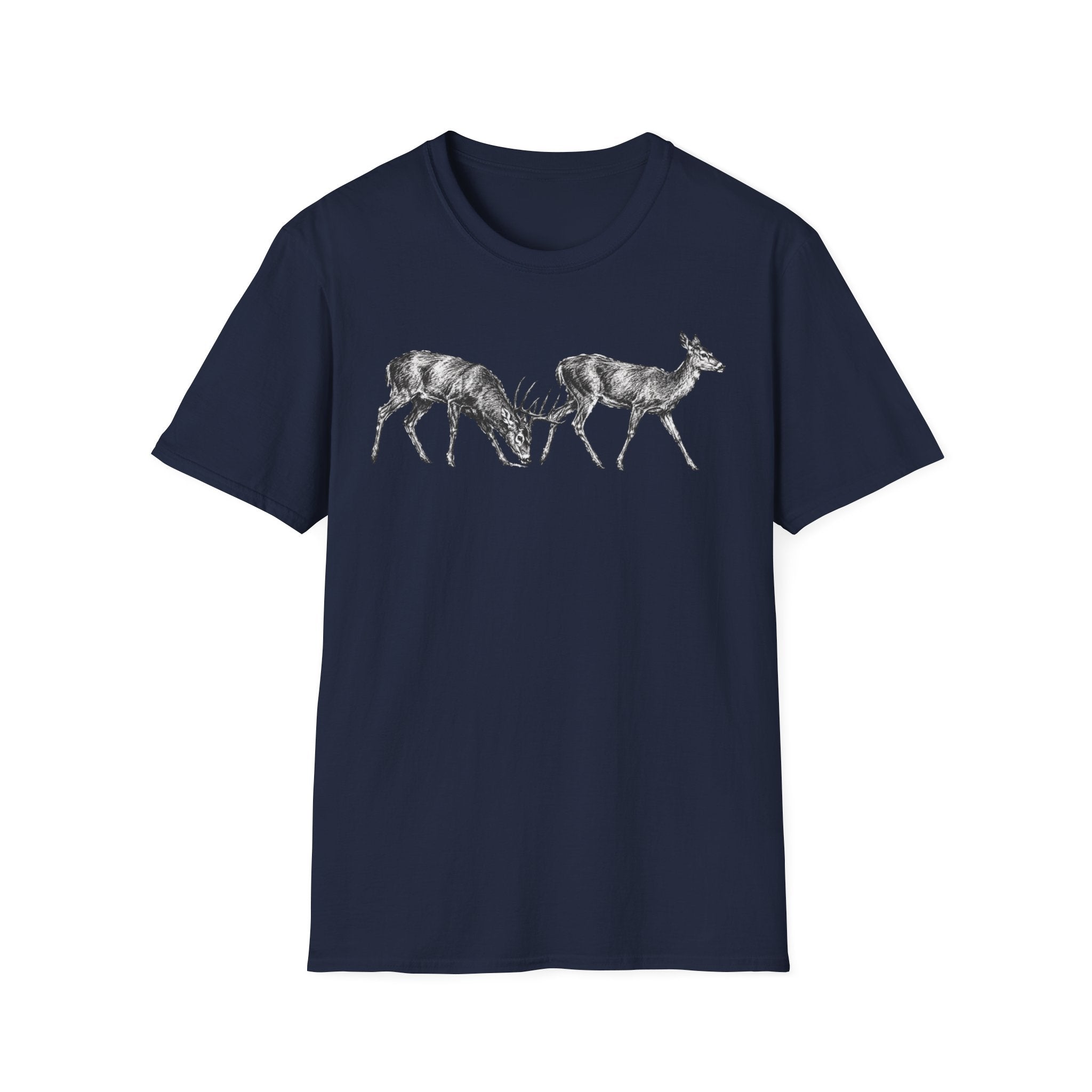 Buck Trailing Doe Charcoal T‑Shirt
