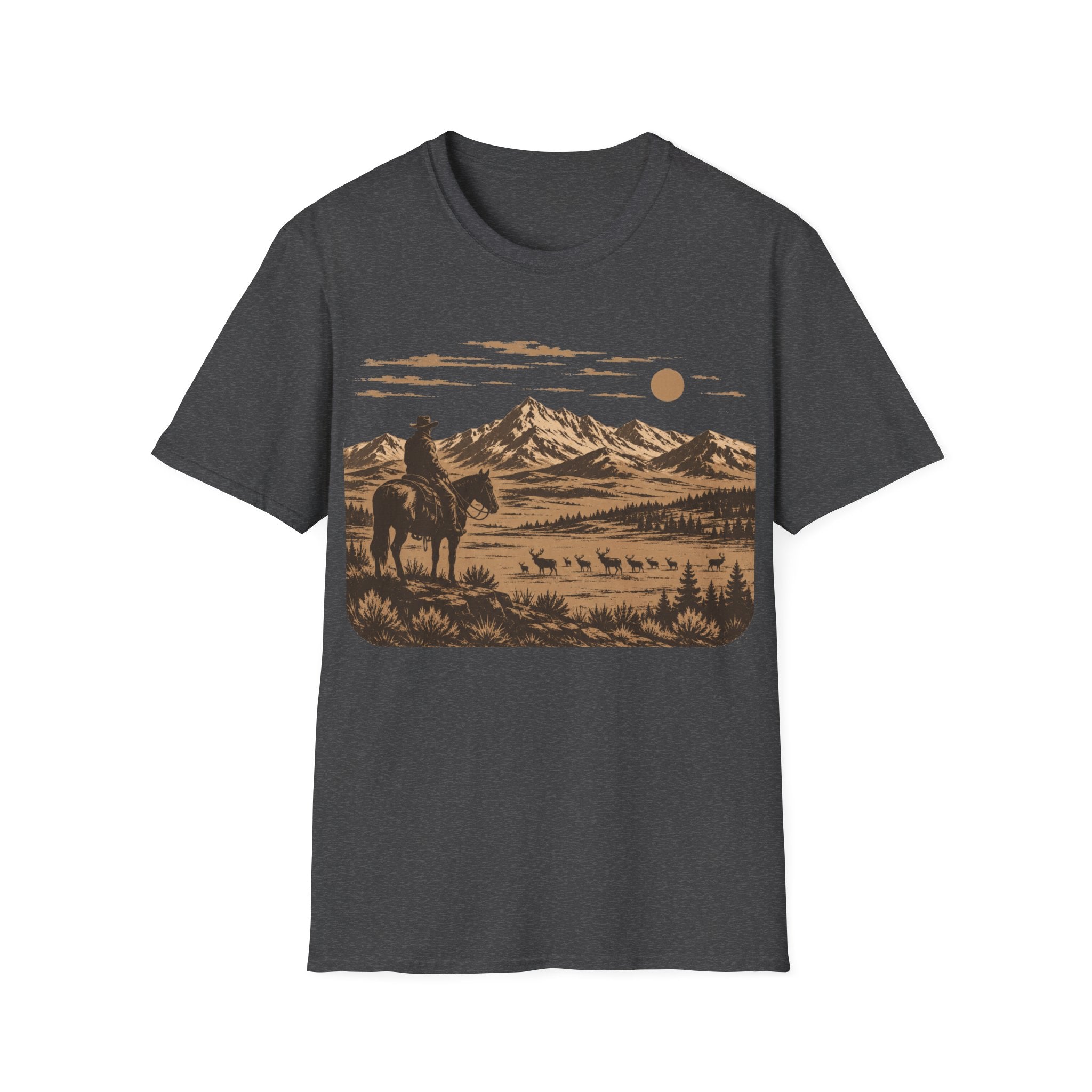 Cowboy Mountain Scene T‑Shirt