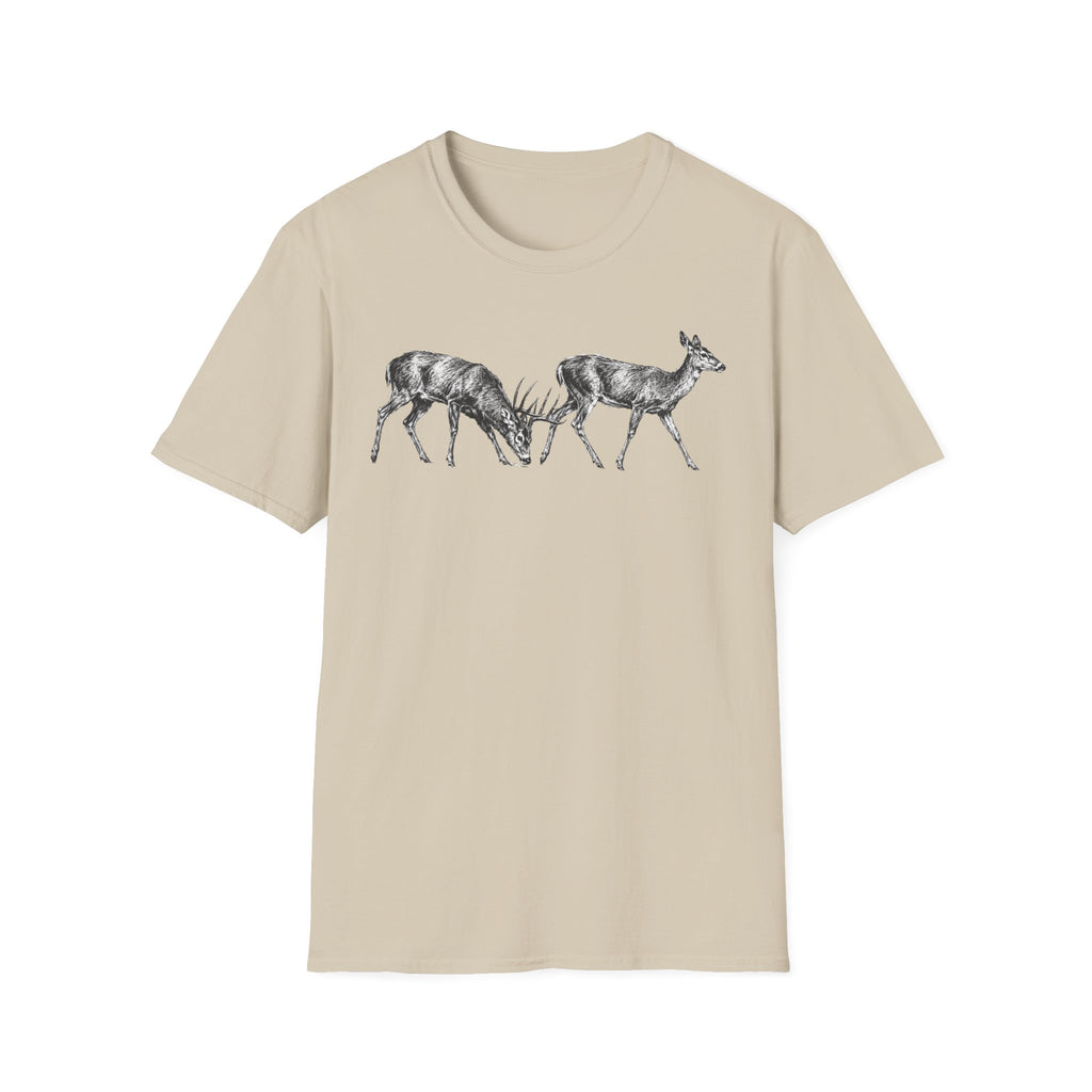 Buck Trailing Doe Charcoal T‑Shirt