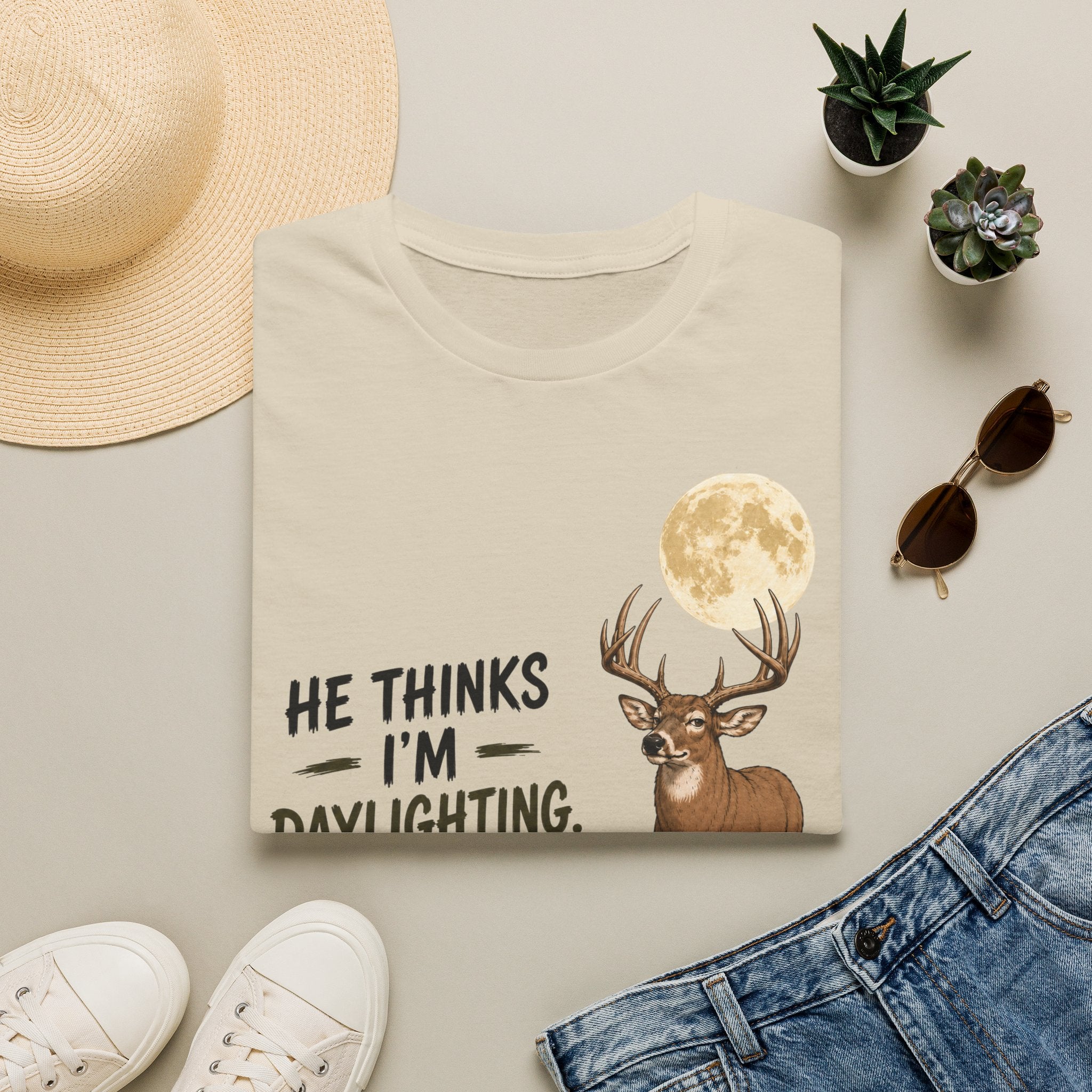 He Thinks I'm Moonlighting T‑Shirt