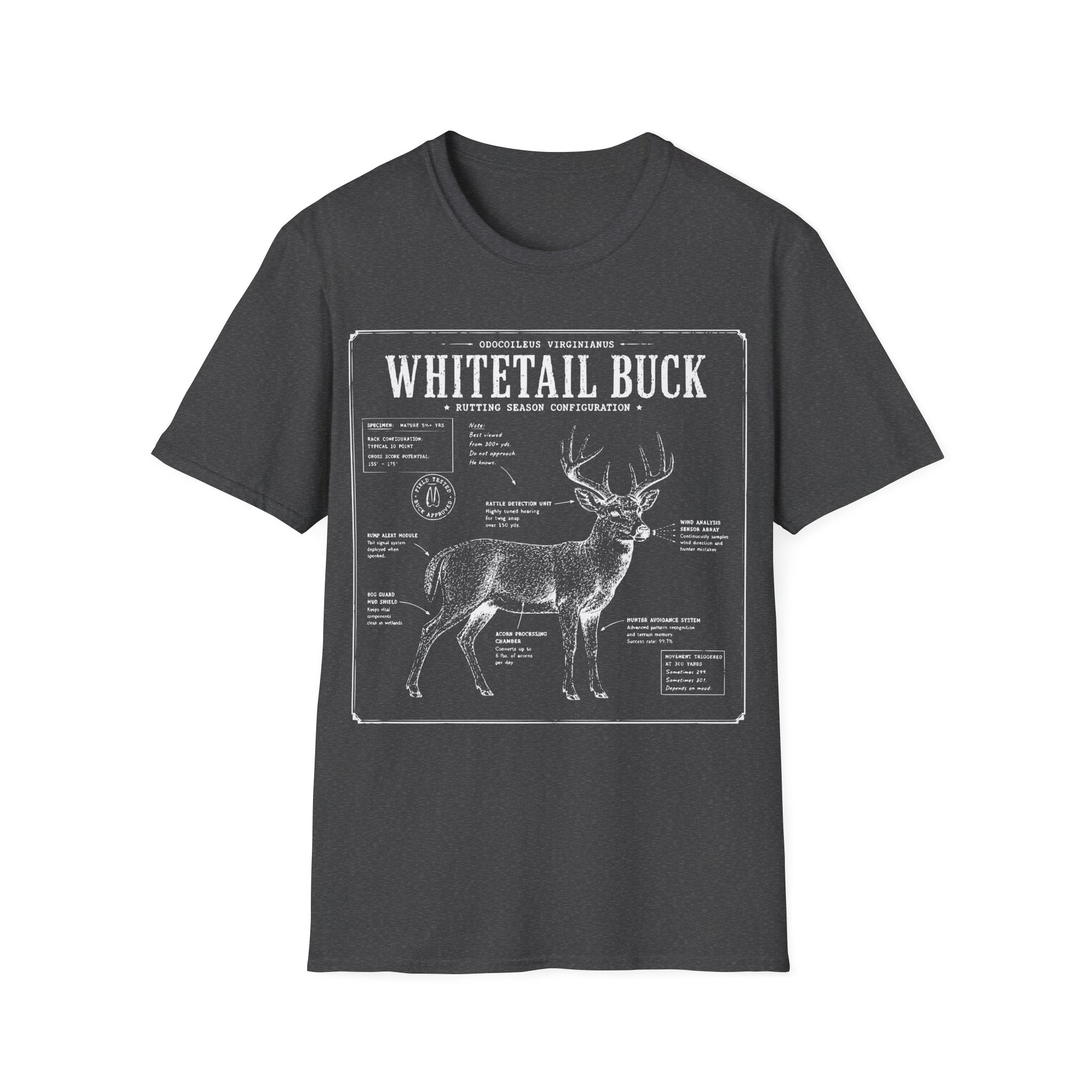 Whitetail Buck Schematic T-Shirt