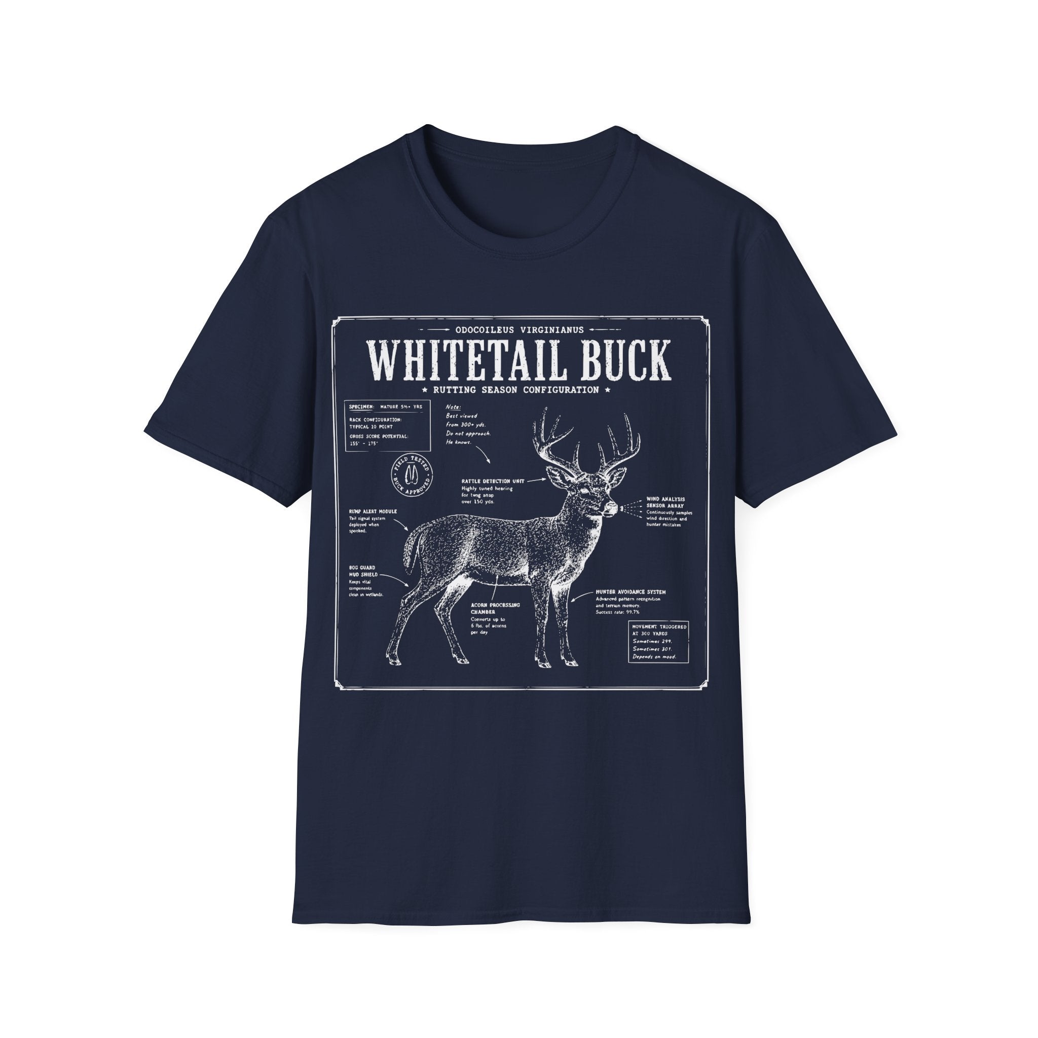 Whitetail Buck Schematic T-Shirt