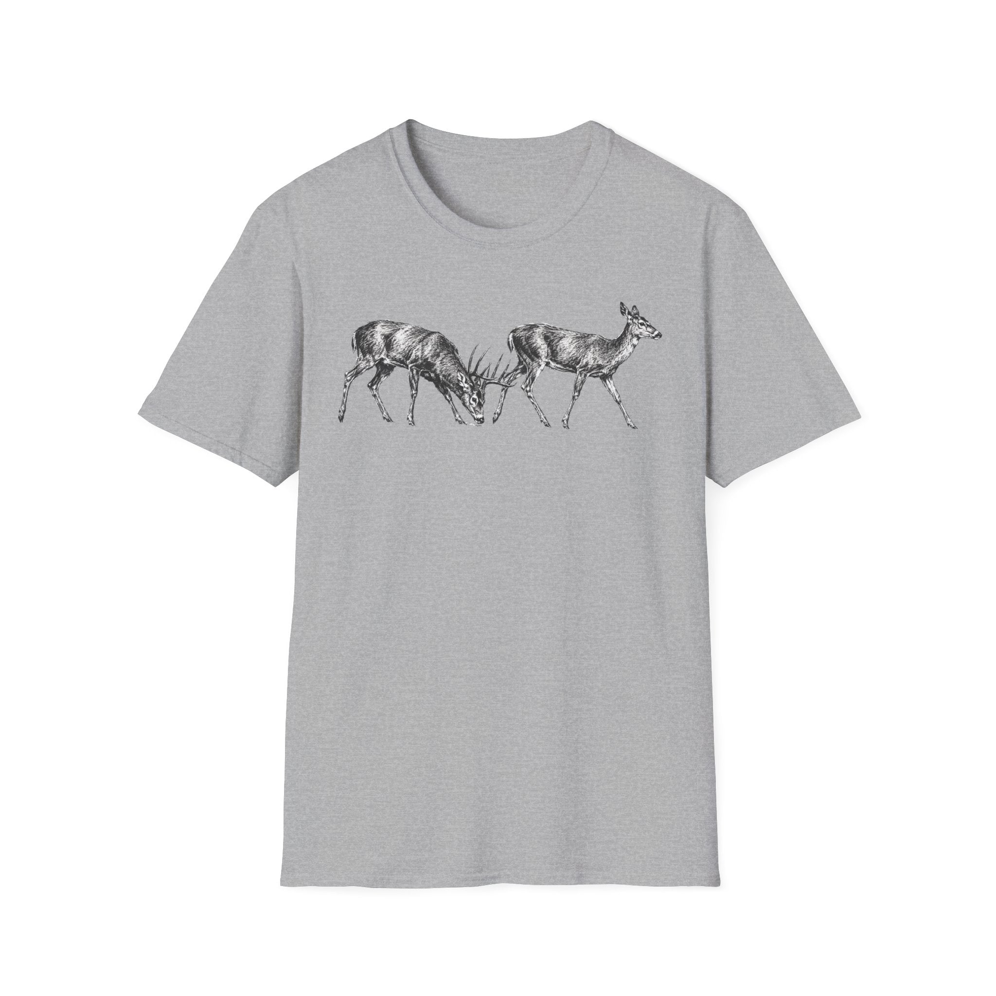 Buck Trailing Doe Charcoal T‑Shirt