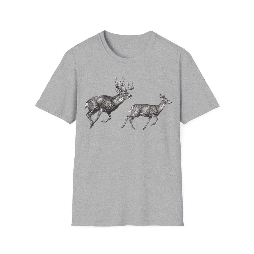 Buck Chasing Doe Charcoal‑Shirt