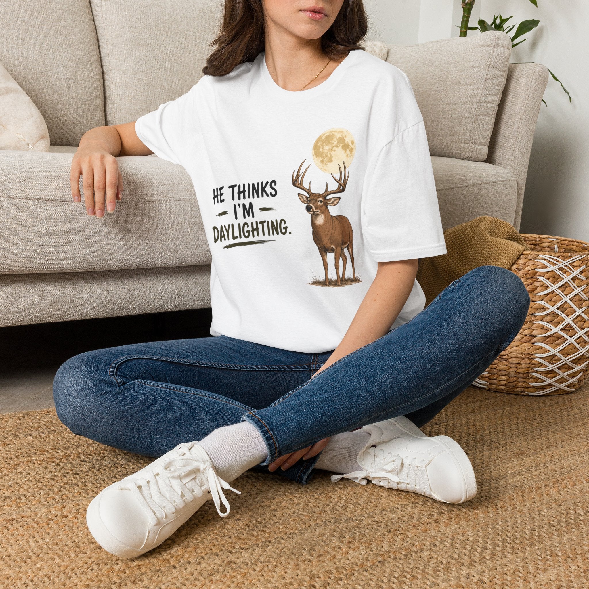 He Thinks I'm Moonlighting T‑Shirt