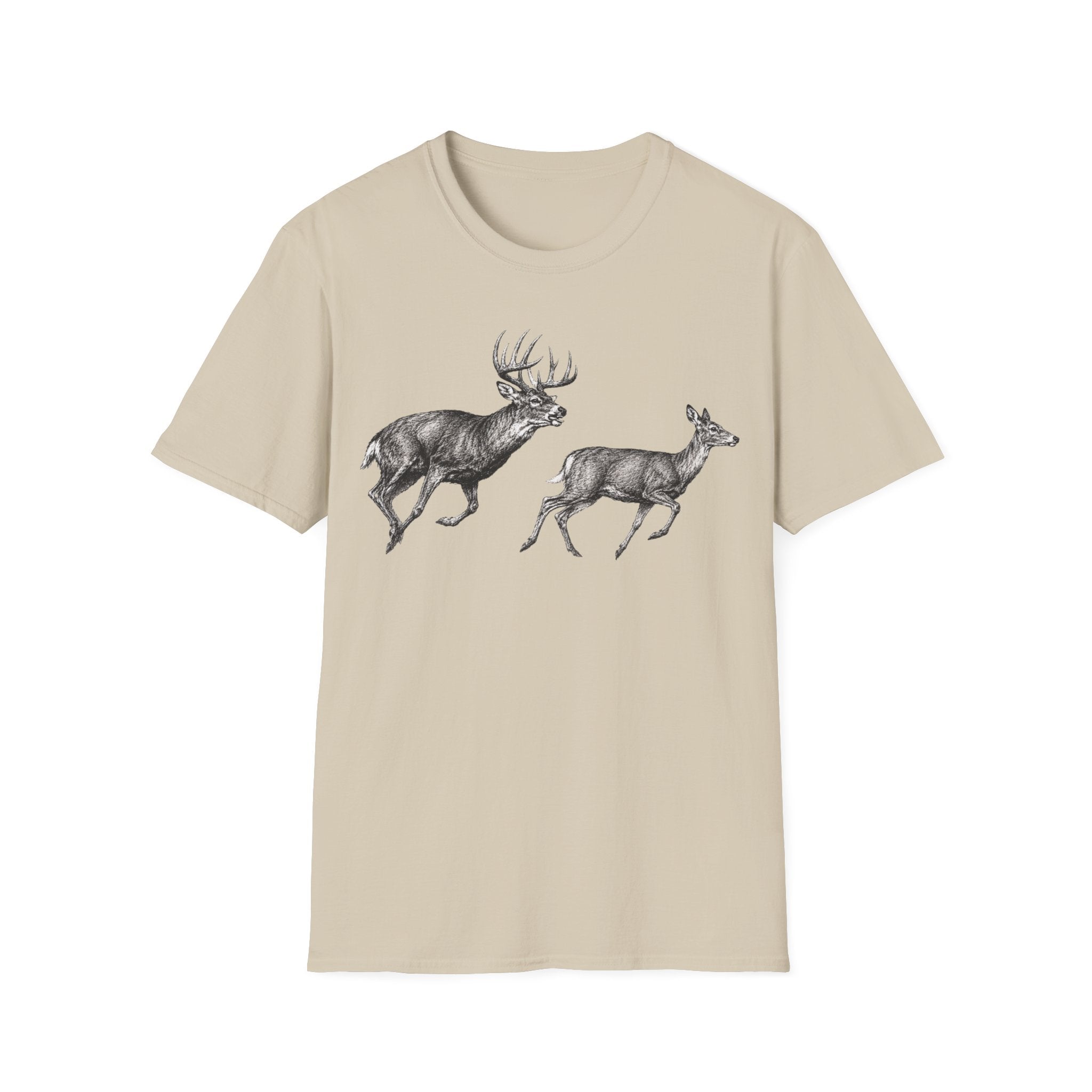 Buck Chasing Doe Charcoal‑Shirt