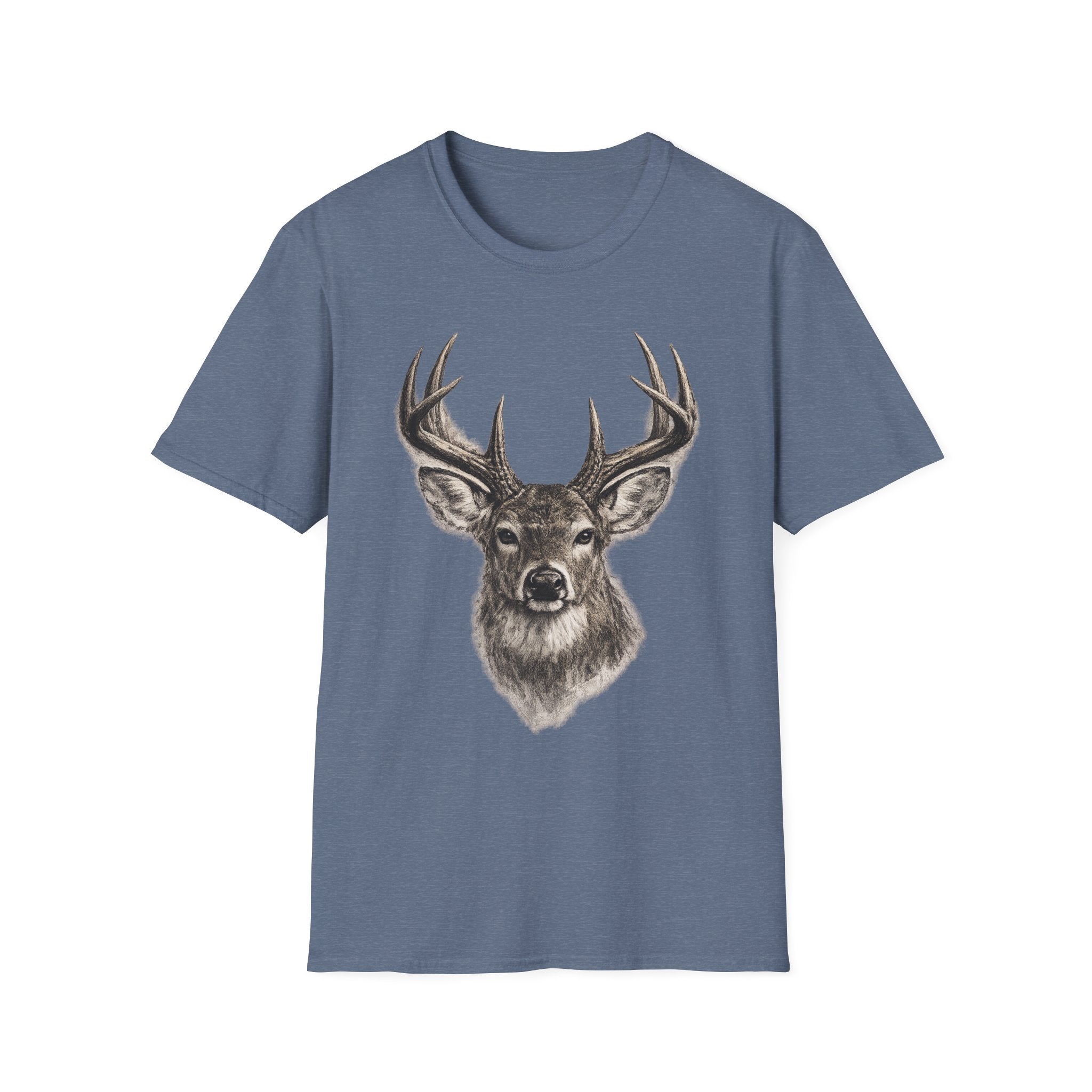 Whitetail Head Charcoal T‑Shirt