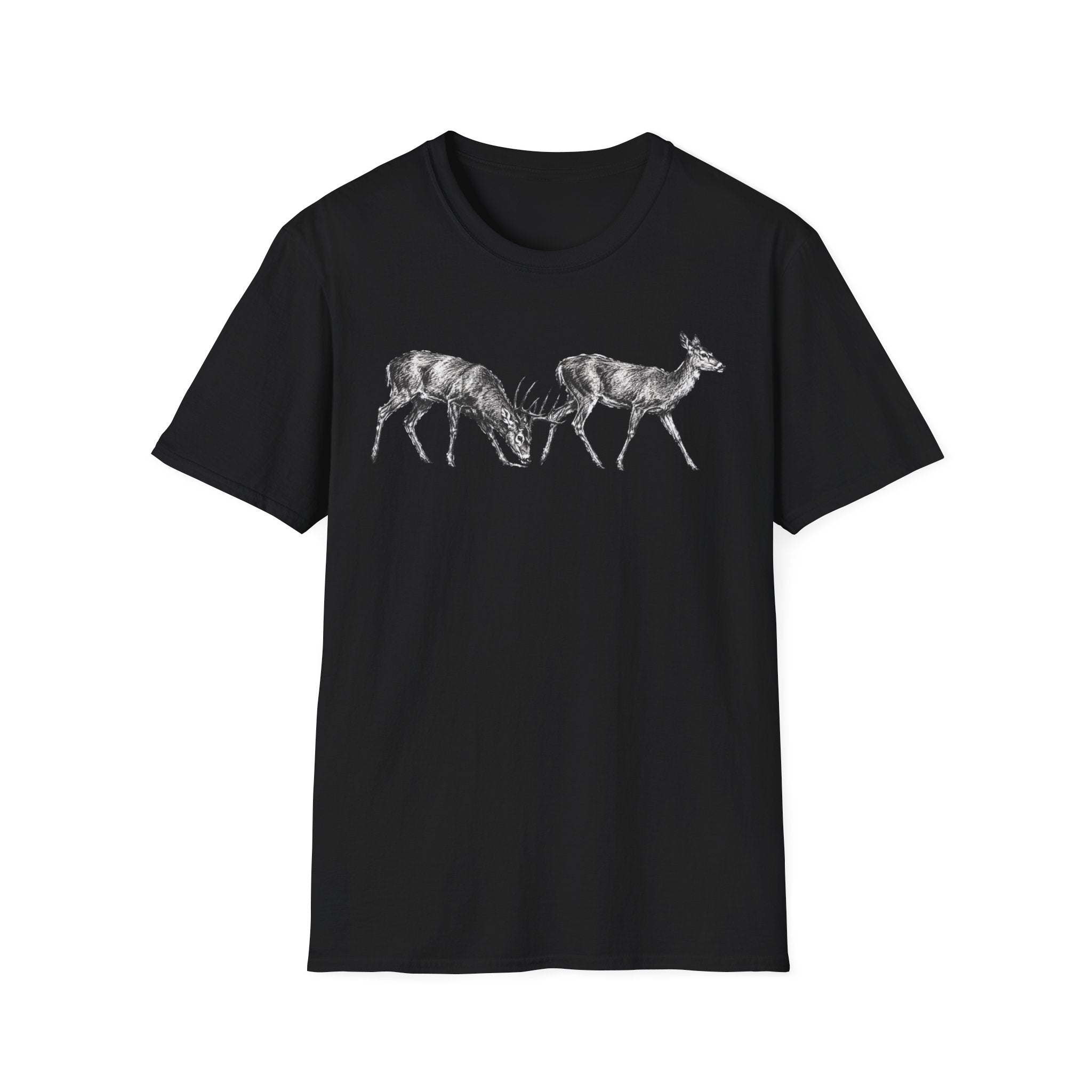 Buck Trailing Doe Charcoal T‑Shirt