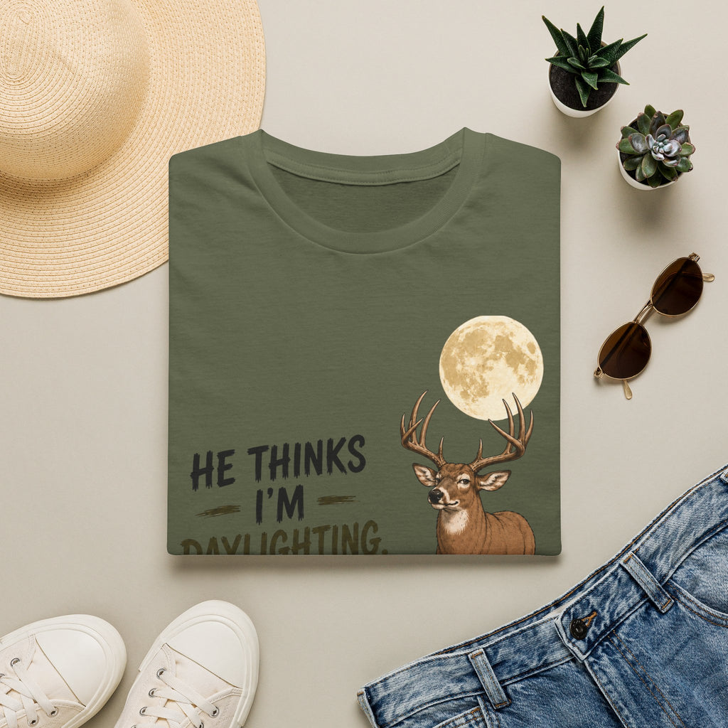 He Thinks I'm Moonlighting T‑Shirt