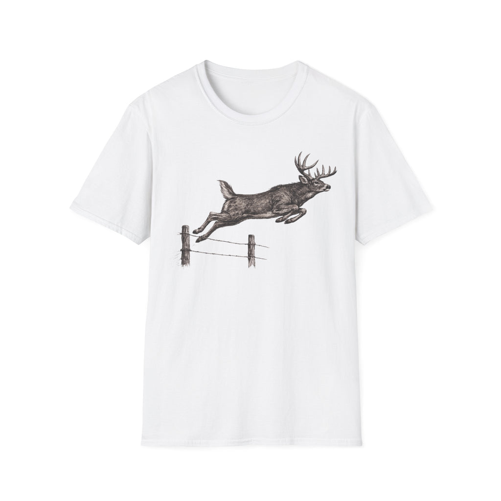 Buck Jumping Fence Charcoal T‑Shirt