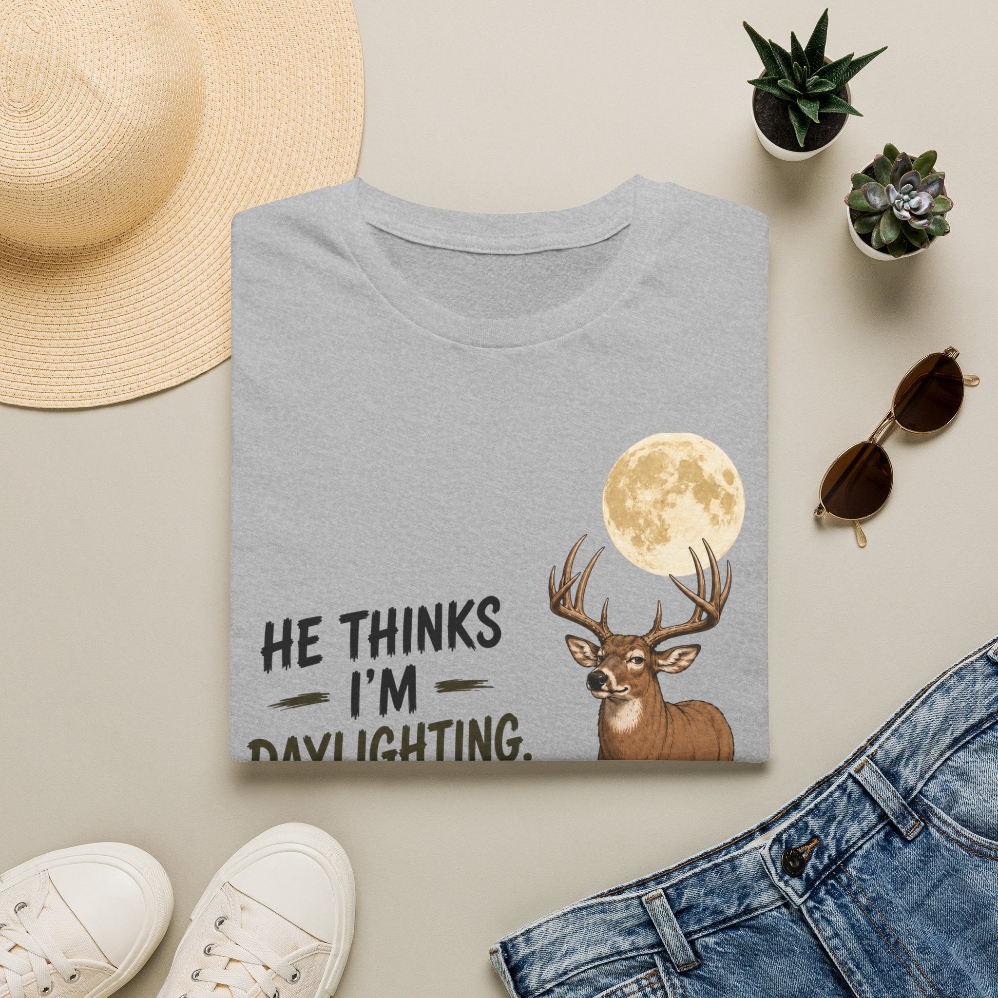 He Thinks I'm Moonlighting T‑Shirt