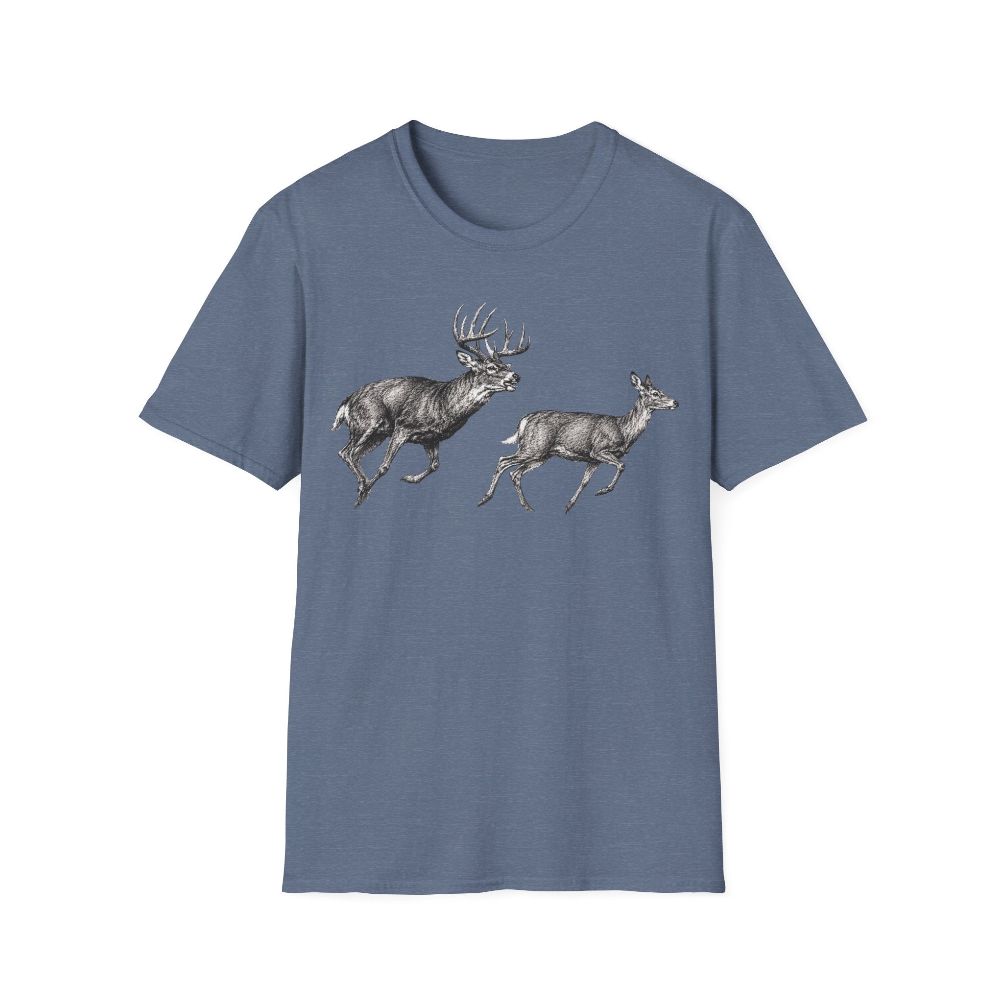 Buck Chasing Doe Charcoal‑Shirt