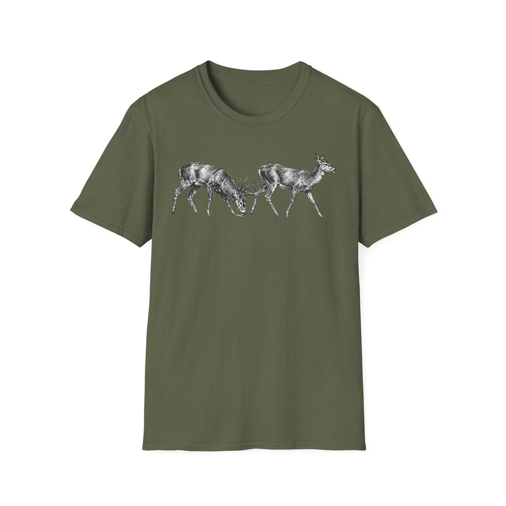 Buck Trailing Doe Charcoal T‑Shirt
