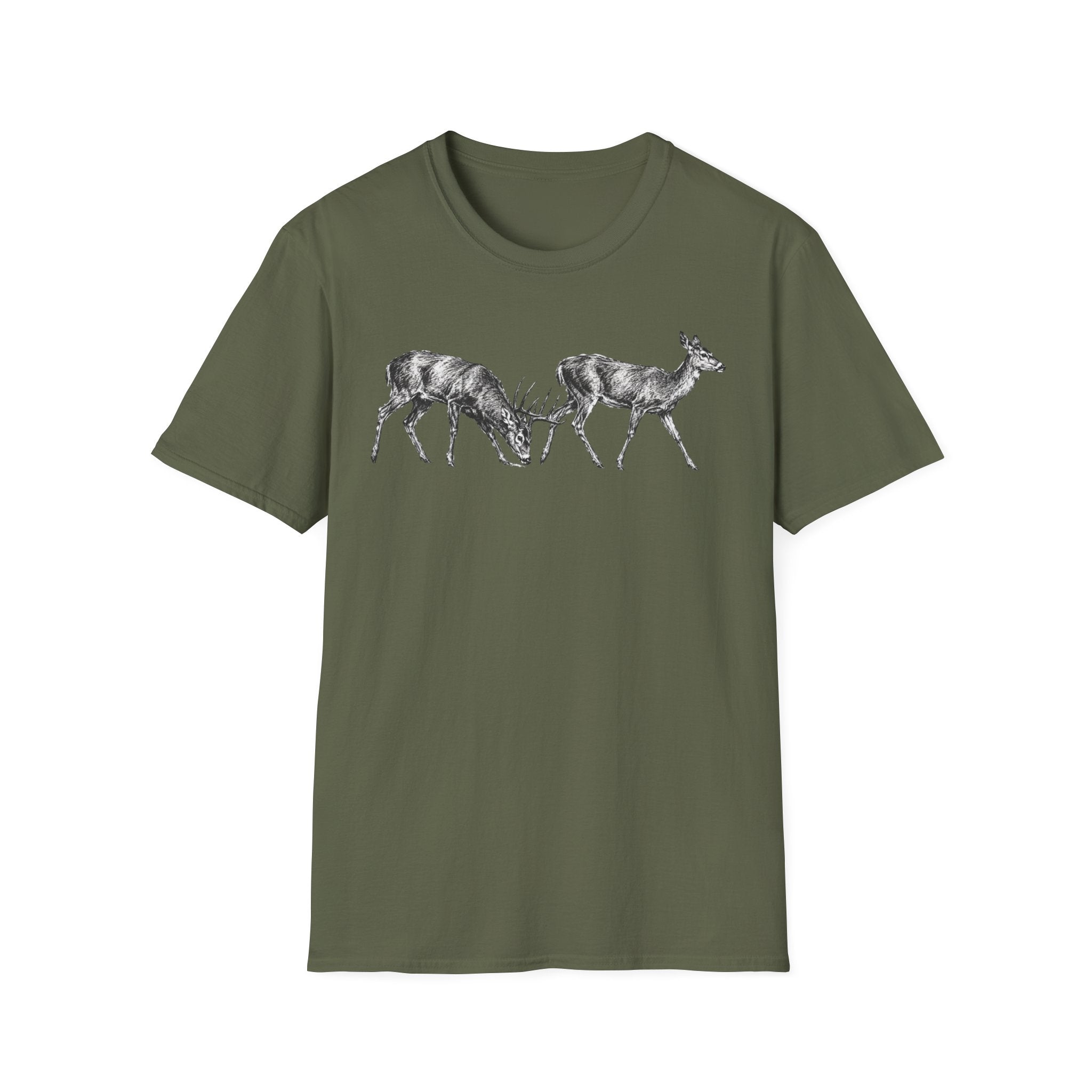 Buck Trailing Doe Charcoal T‑Shirt