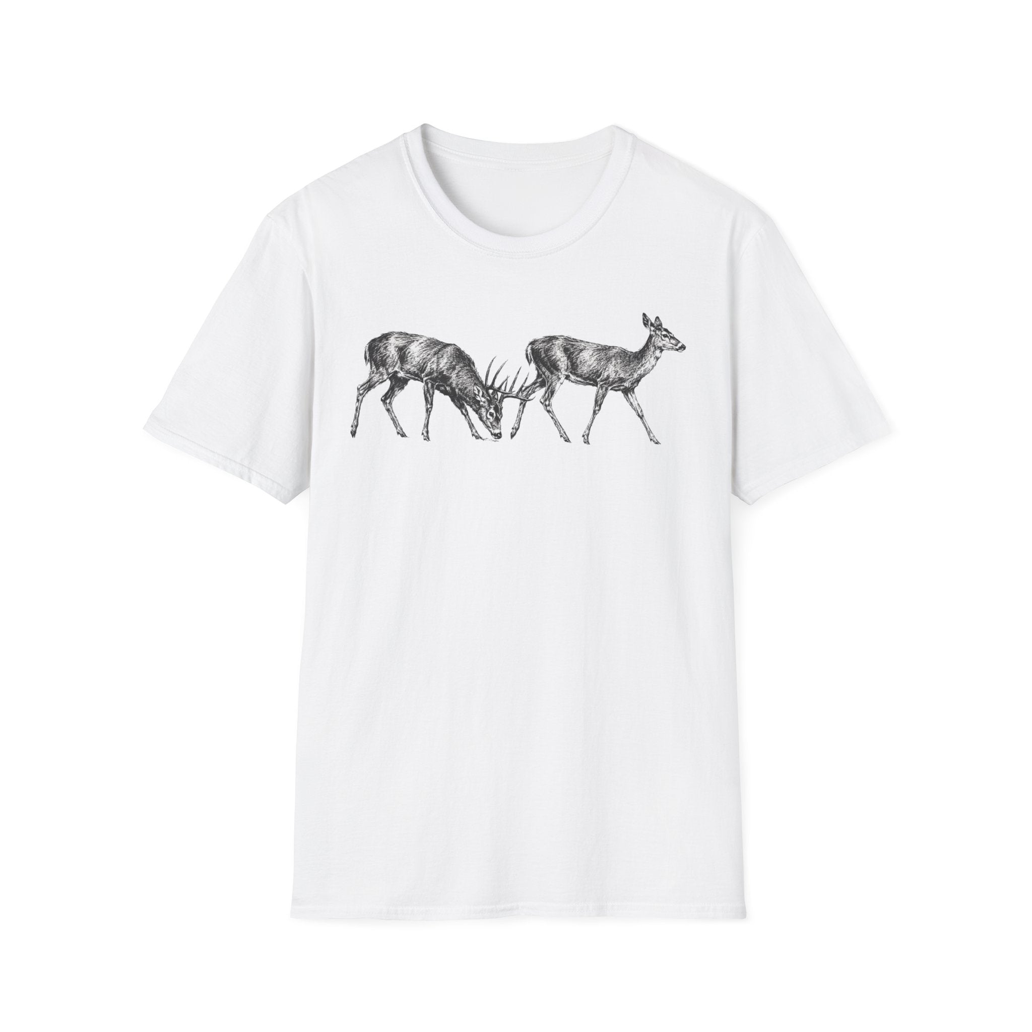 Buck Trailing Doe Charcoal T‑Shirt