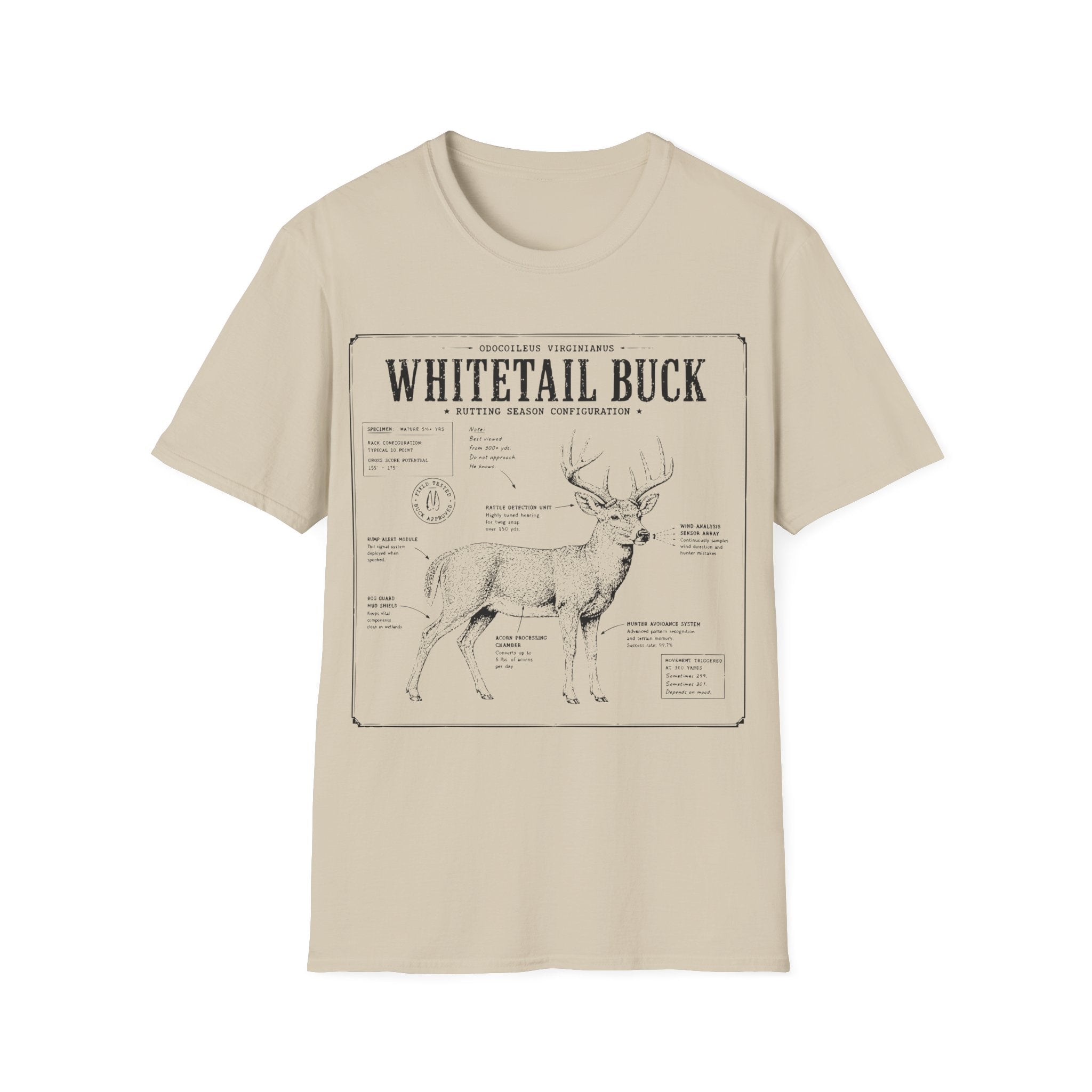 Whitetail Buck Schematic T-Shirt