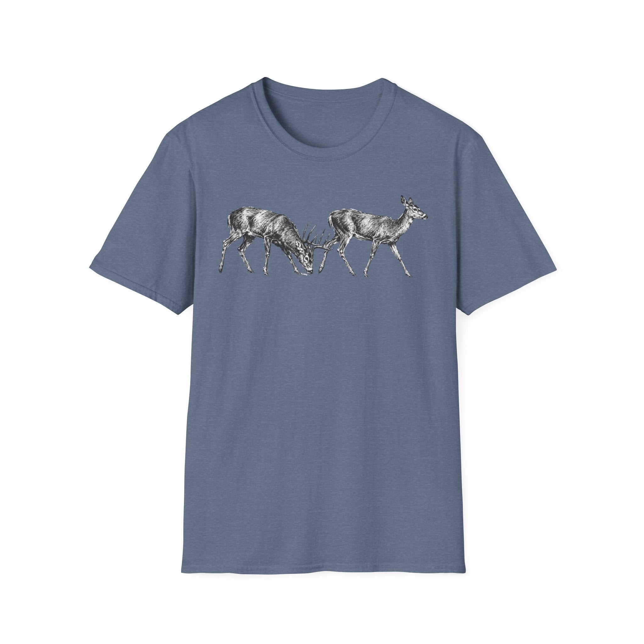 Buck Trailing Doe Charcoal T‑Shirt