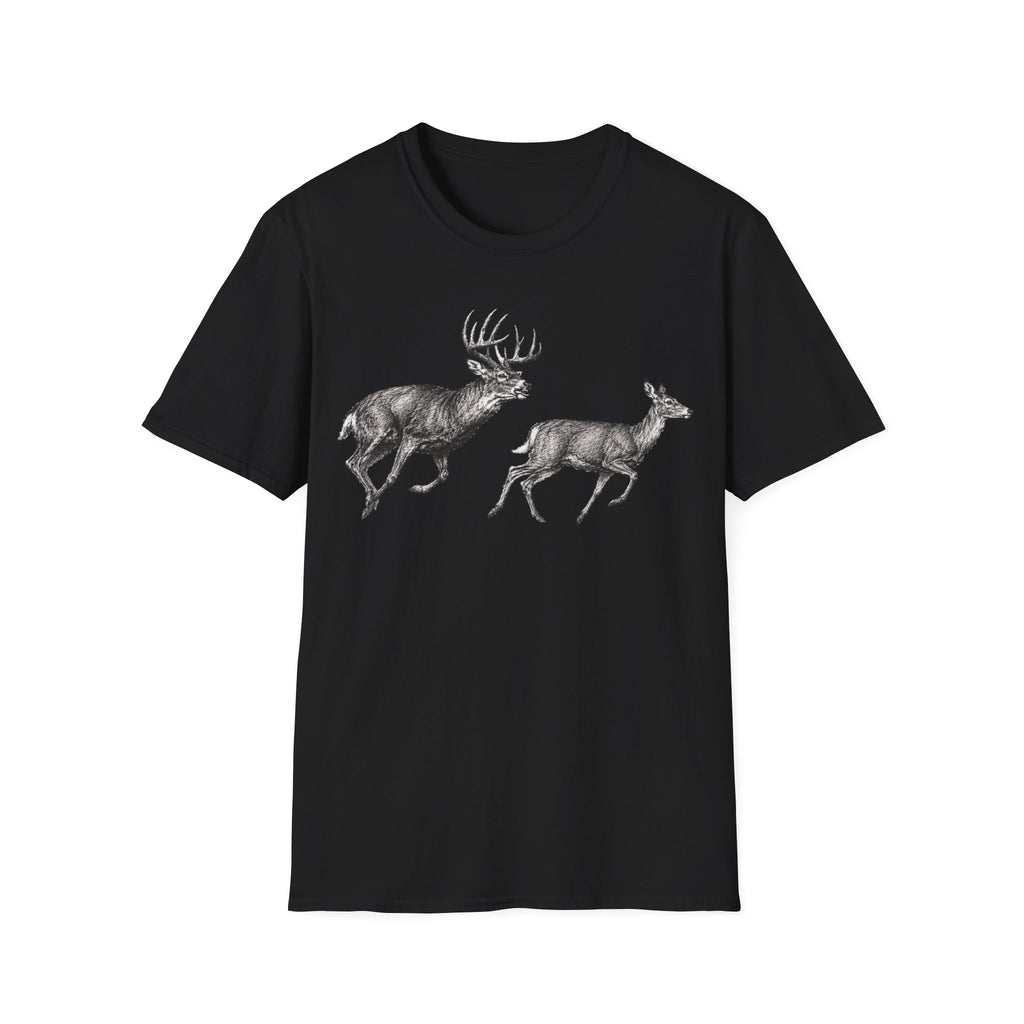 Buck Chasing Doe Charcoal‑Shirt