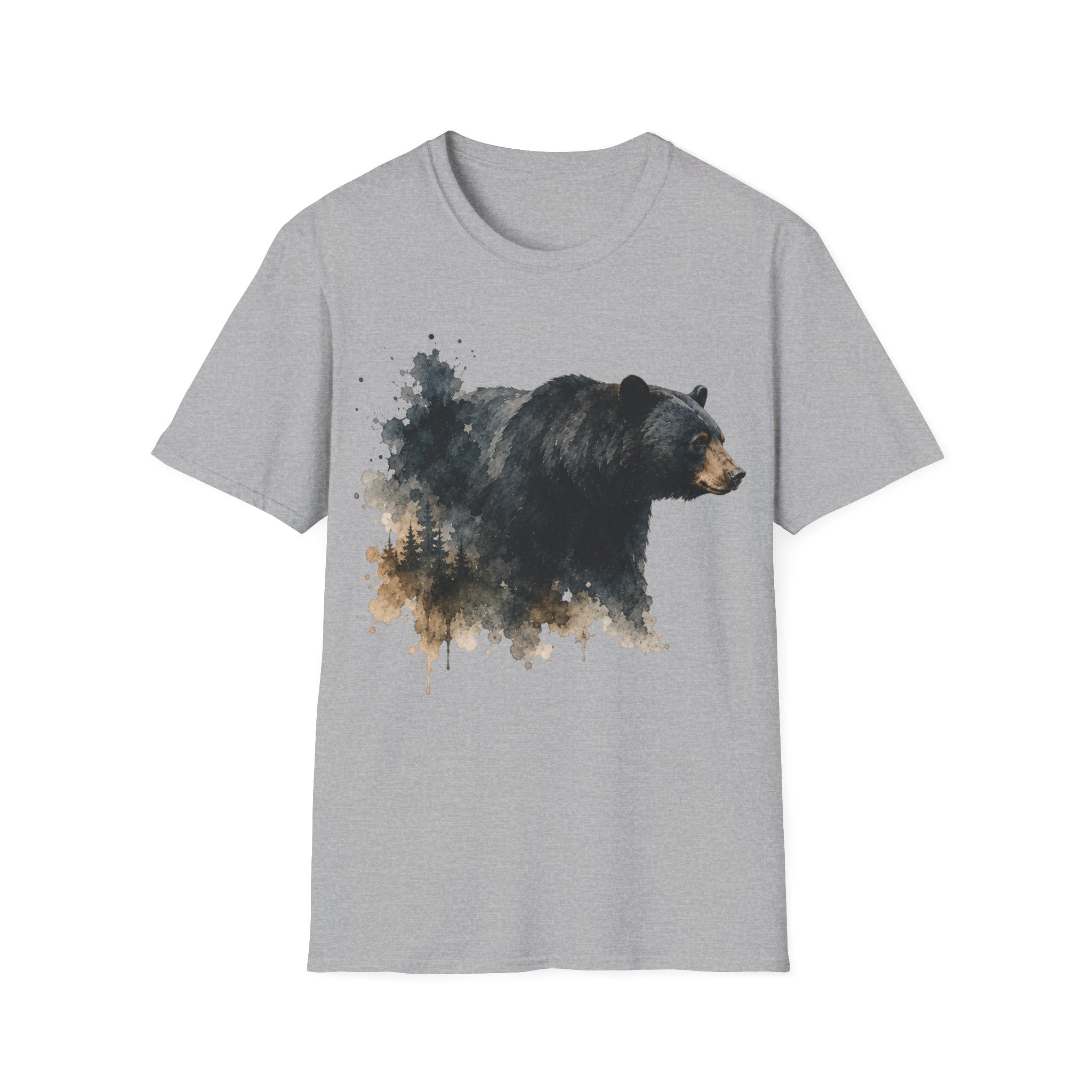 Black Bear Watercolor T‑Shirt