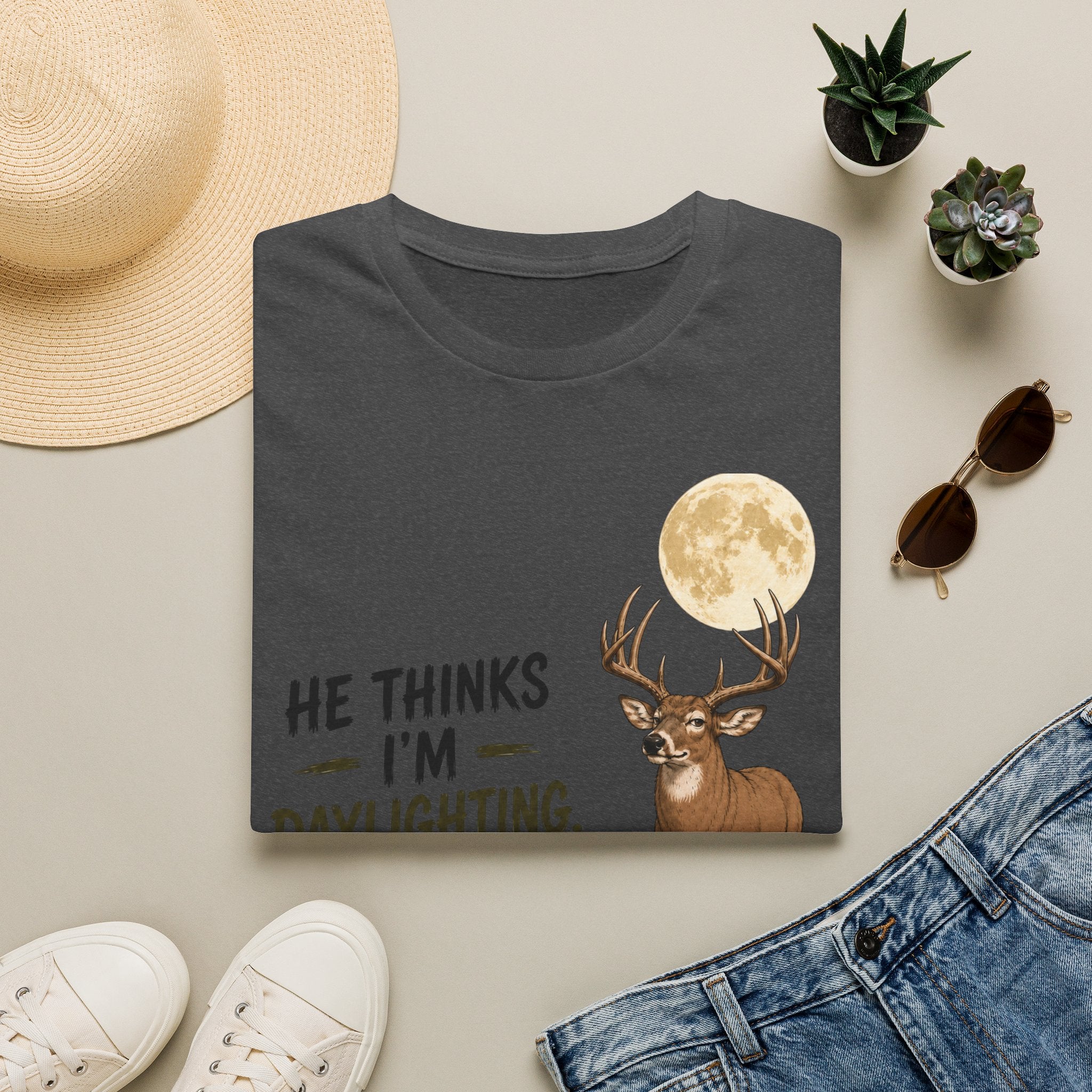 He Thinks I'm Moonlighting T‑Shirt