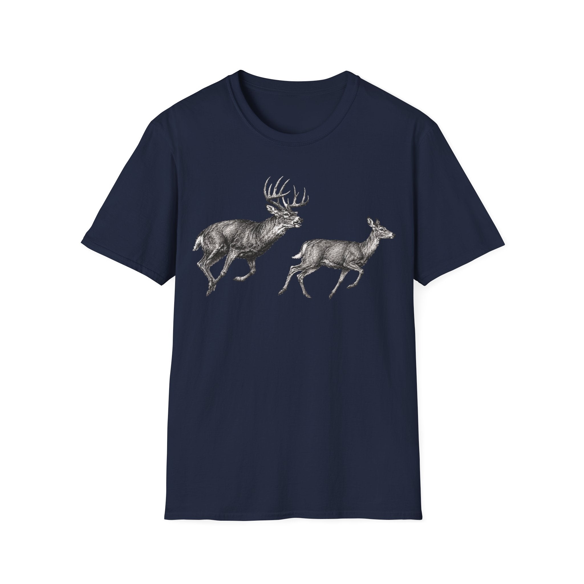 Buck Chasing Doe Charcoal‑Shirt