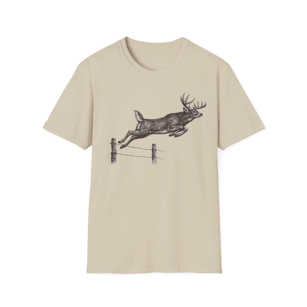Buck Jumping Fence Charcoal T‑Shirt