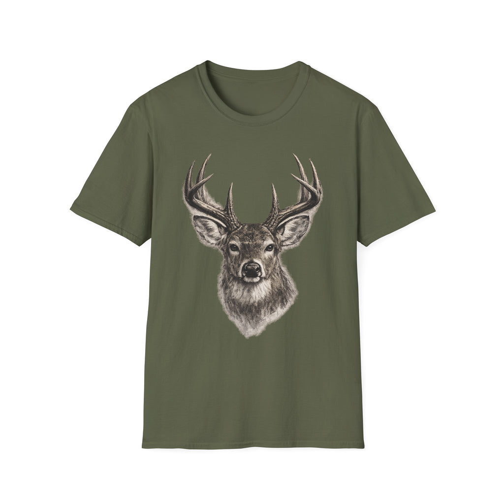 Whitetail Head Charcoal T‑Shirt