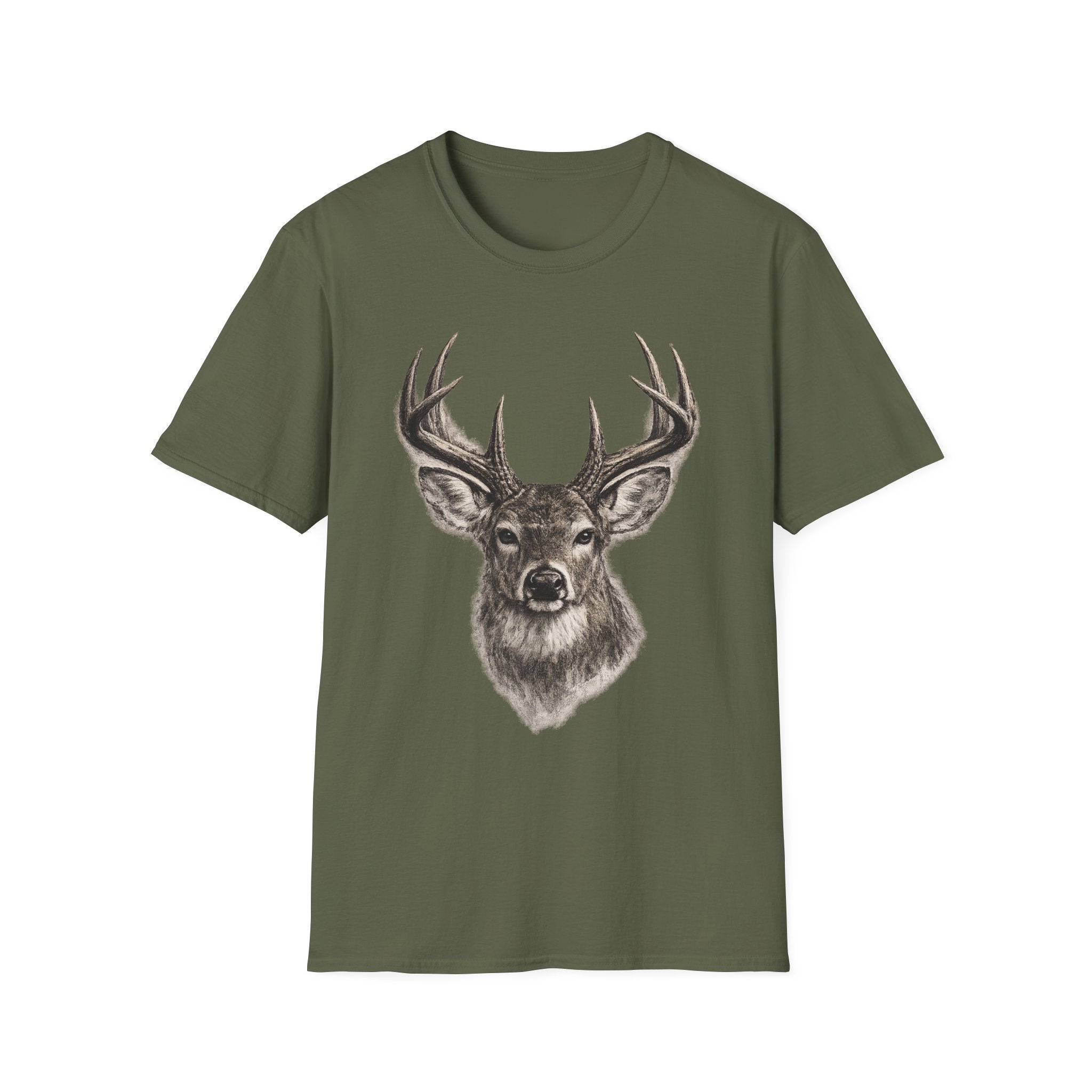 Whitetail Head Charcoal T‑Shirt