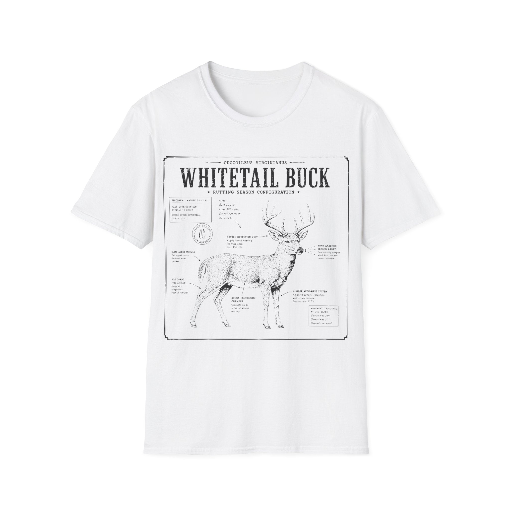 Whitetail Buck Schematic T-Shirt