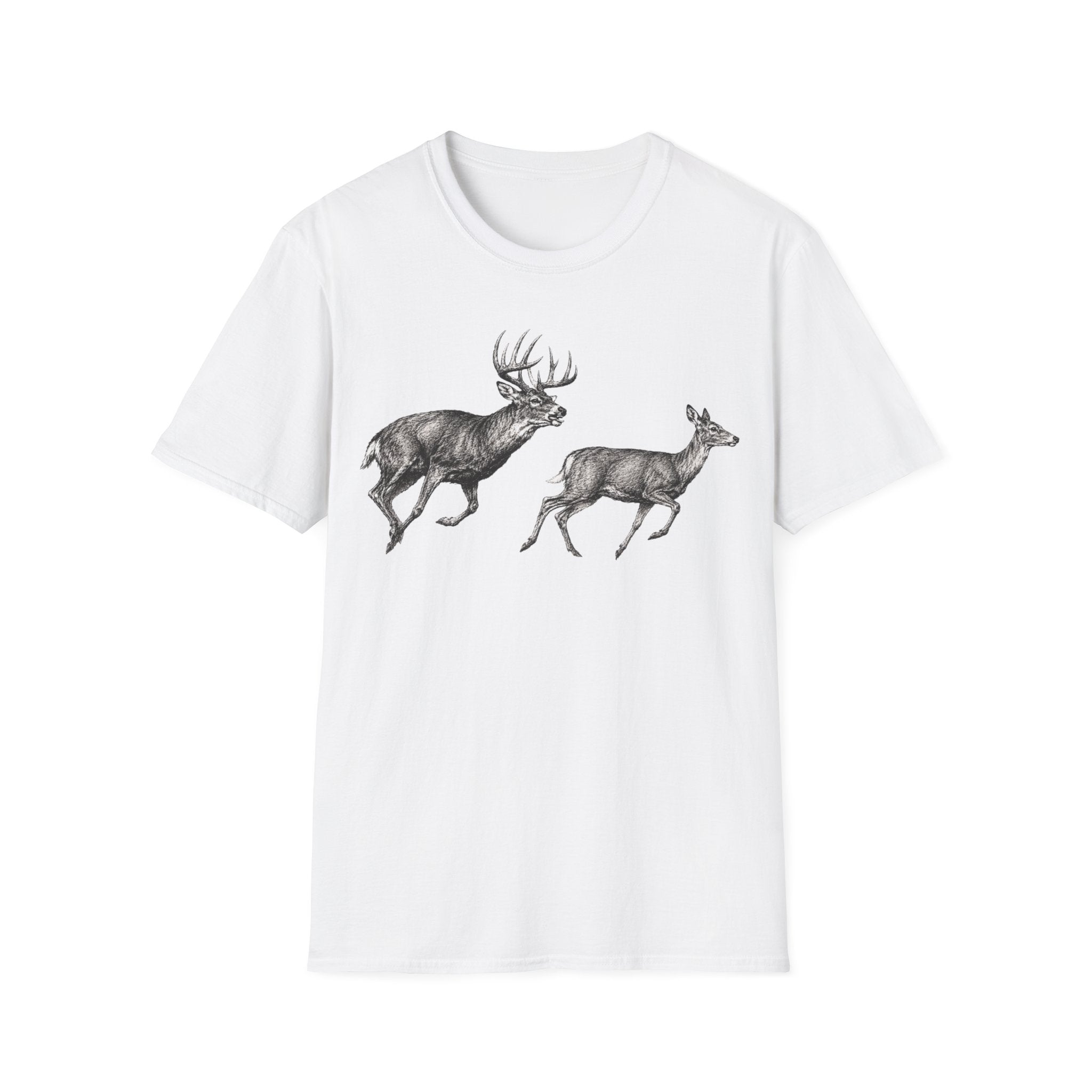 Buck Chasing Doe Charcoal‑Shirt