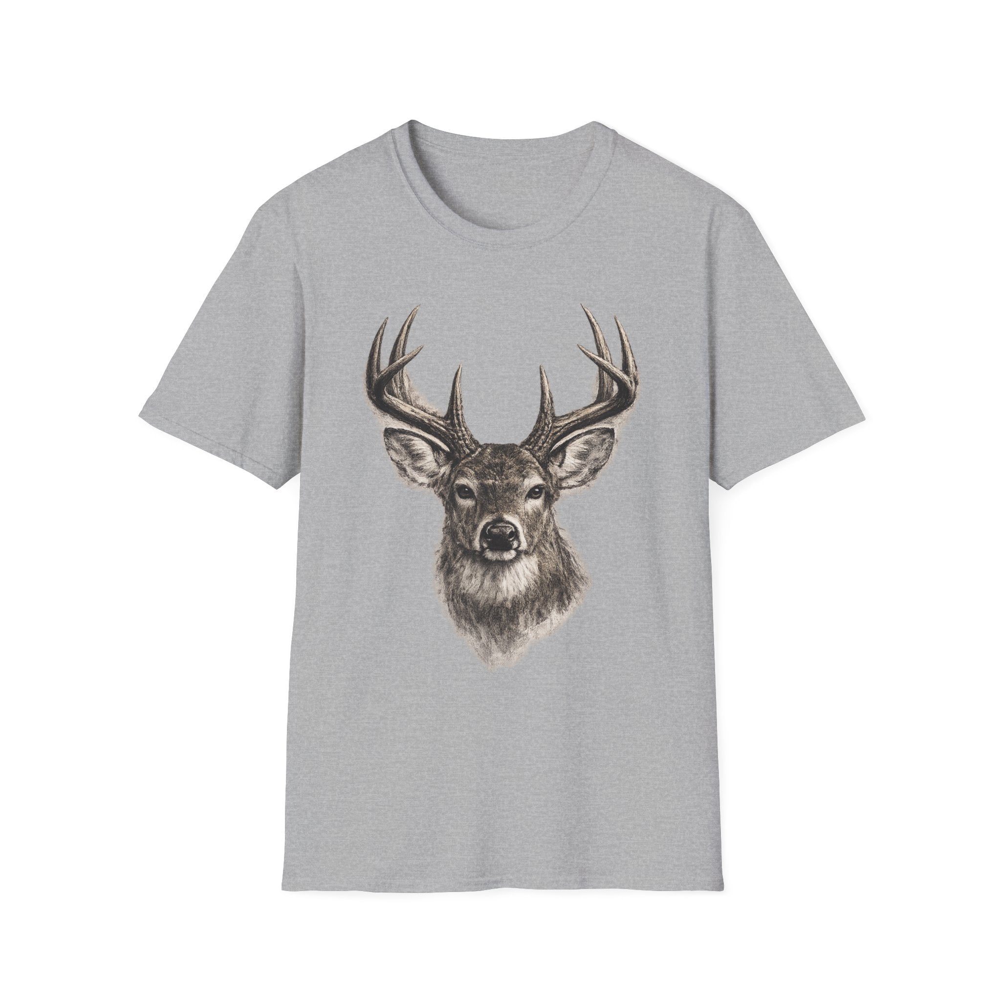 Whitetail Head Charcoal T‑Shirt