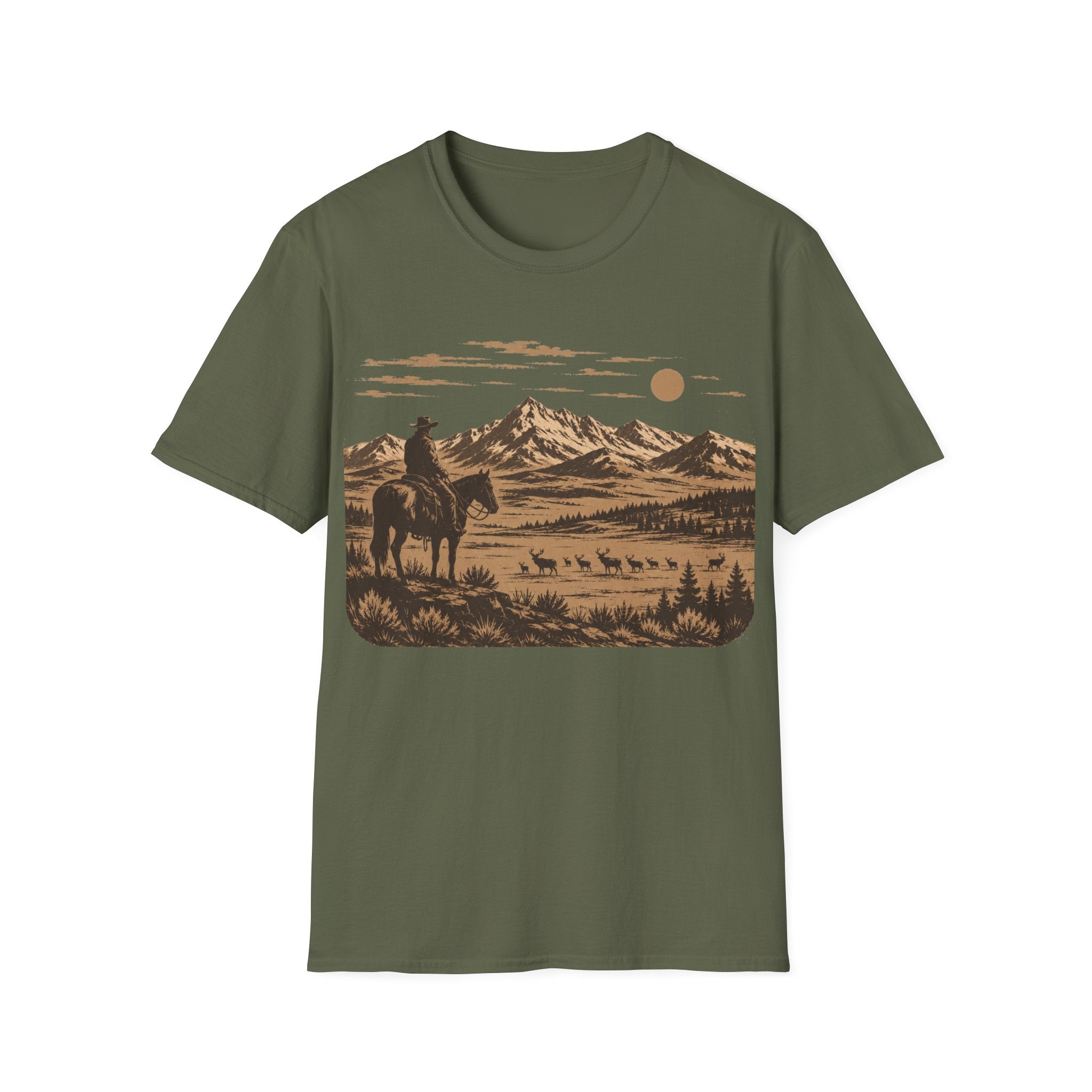 Cowboy Mountain Scene T‑Shirt