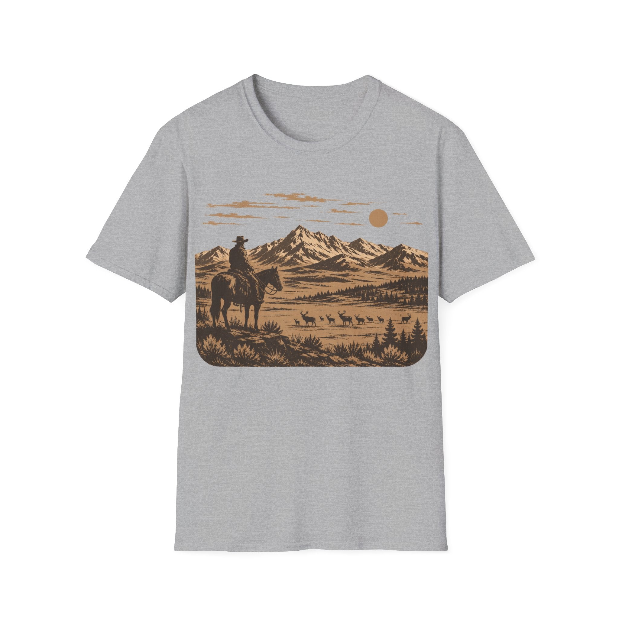 Cowboy Mountain Scene T‑Shirt