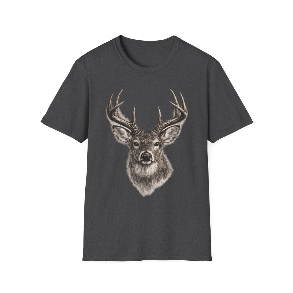 Whitetail Head Charcoal T‑Shirt