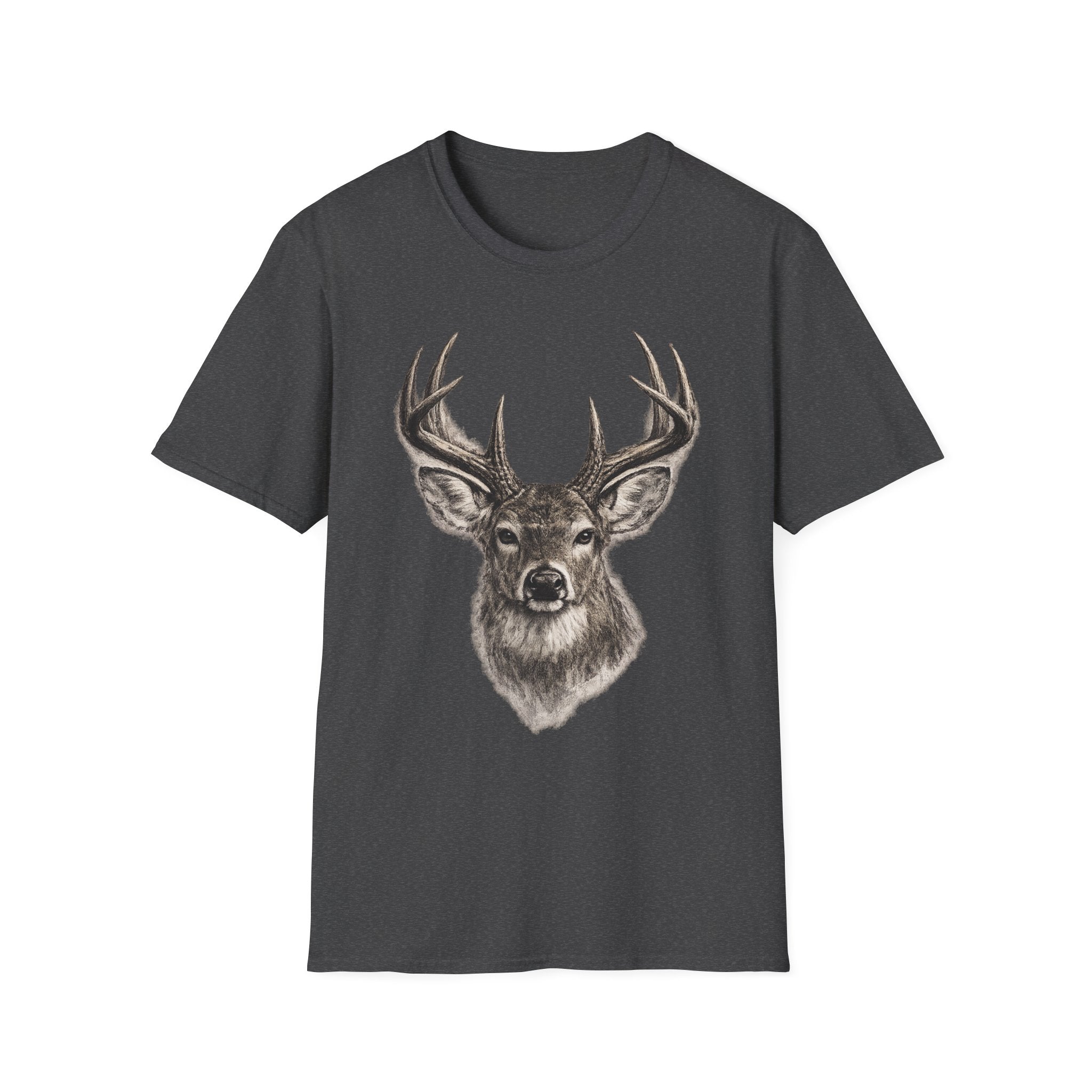 Whitetail Head Charcoal T‑Shirt