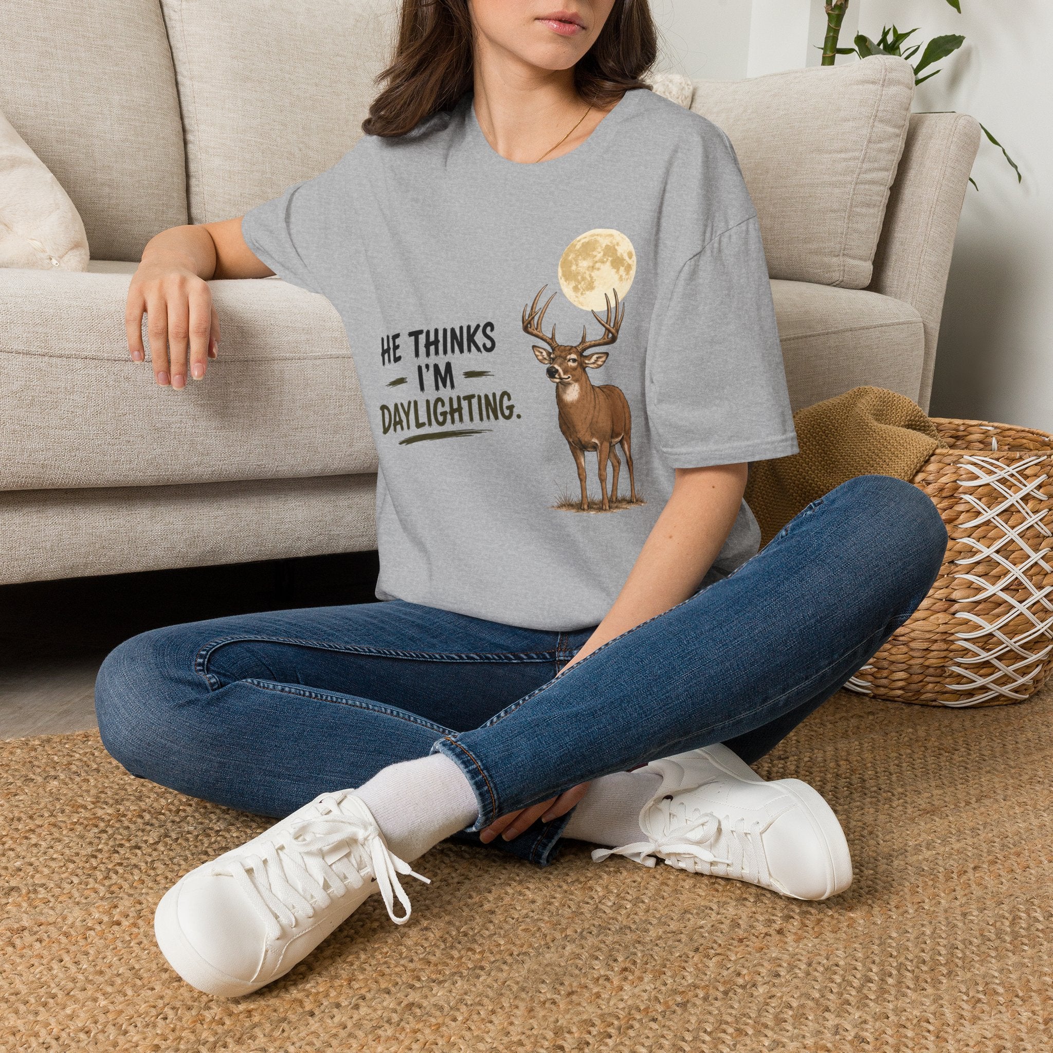 He Thinks I'm Moonlighting T‑Shirt